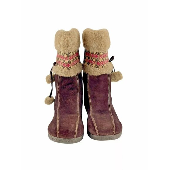 Bass Womens Brown‎ Suede Round Toe Mid Calf Comfort Snow Boots Size US 4 - Picture 3 of 8